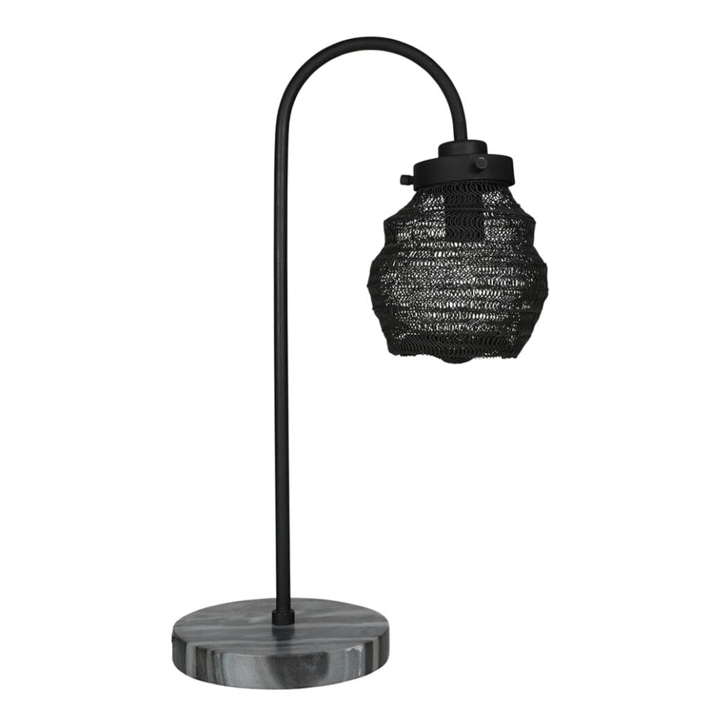 Embrace organic beauty with our Rookery bedside lamp. This tactile design features malleable powder-coated steel mesh that can be shaped to suit your personal aesthetic. The lamp features a marble base and is available in three natural colourways, encouraging a tranquil mood in any living space.