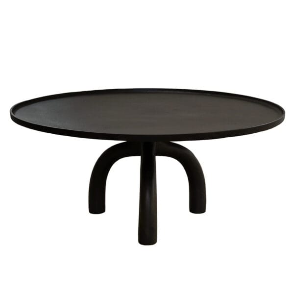 Our handmade Sacred tables are sure to become uplifting features in undercover outdoor areas. Made of aluminium, this sturdy table features a chic tripod-style design that combines functionality with a sleek, modern aesthetic. The range comprises a coffee table and a side table. Minor assembly required.