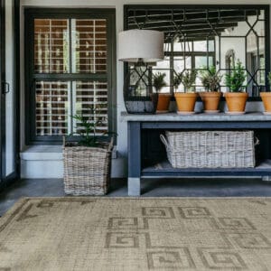 With a design inspired by the tapestry of organically formed patterns found in Africa, this handwoven rug will make a bold statement while adding a touch of character to your indoor spaces. The blend of materials makes this piece a compelling combination of softness and robustness.