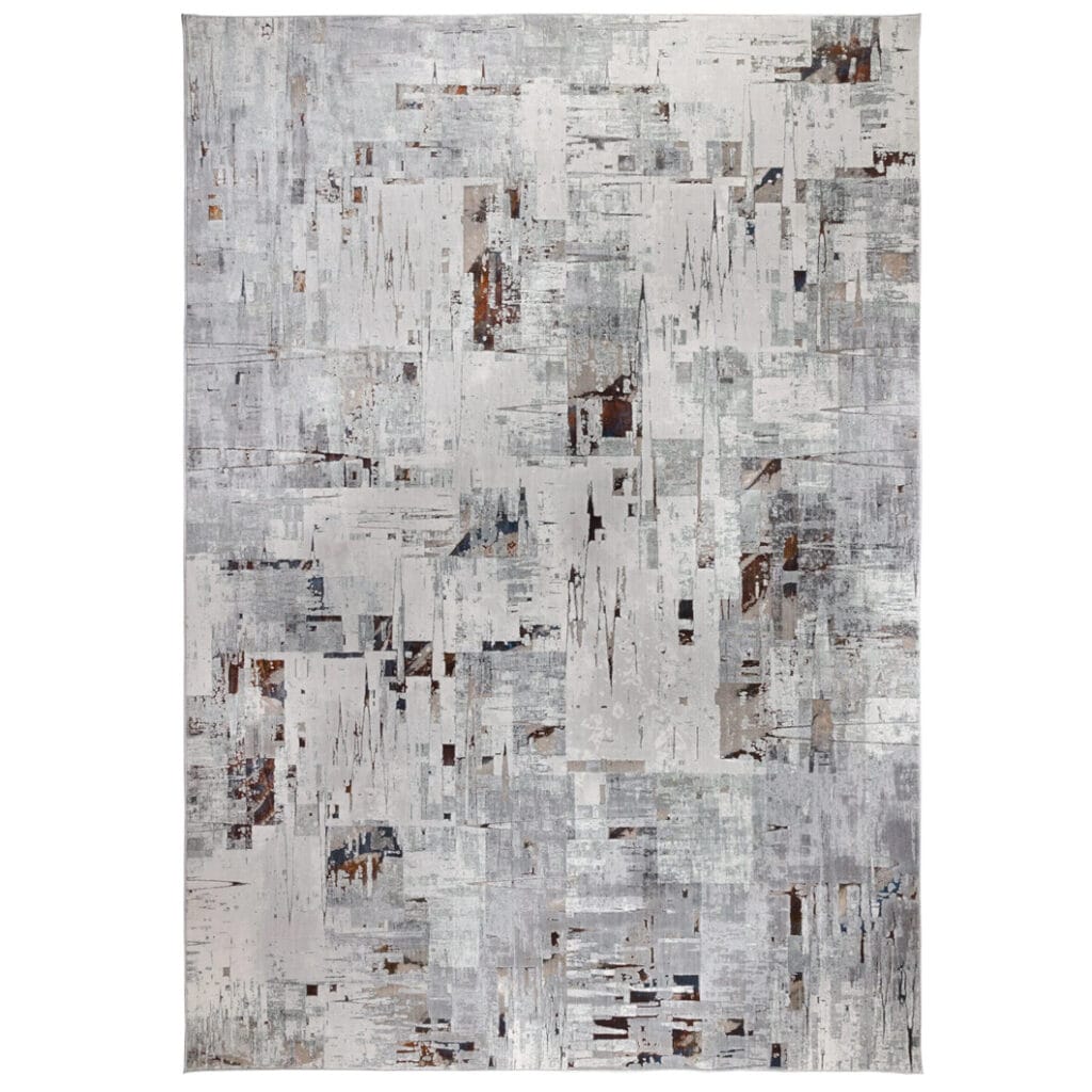 Part of the Fiery Impulses collection, the Dynamic rug will lighten up a room, while infusing it with a sense of contemporary elegance and artistic allure. Grey-white tones serve as a versatile backdrop, allowing the rug's abstract motif to command attention without overwhelming a room’s ambiance. Available in one generous size.