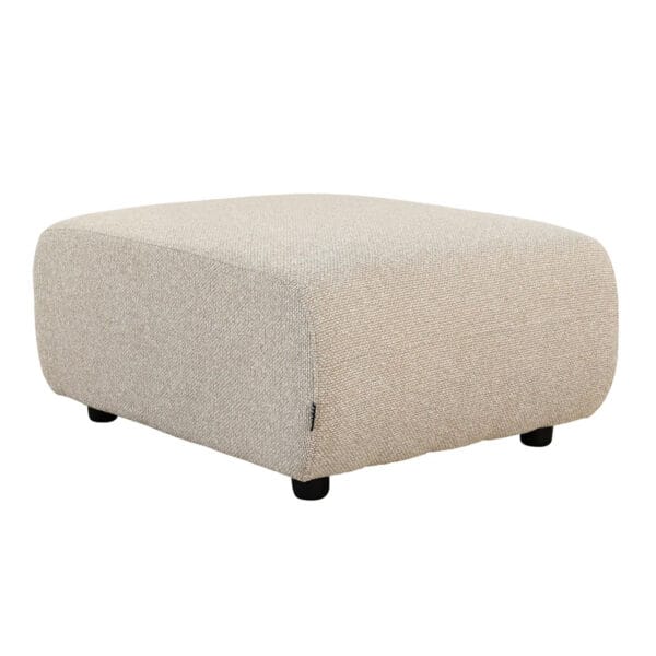 The beautifully upholstered Echo ottoman features a sturdy wooden frame and versatile shades. Covered with 100% polyester Pascal fabric, it's ideal for adding a touch of sophistication and functionality to a home,