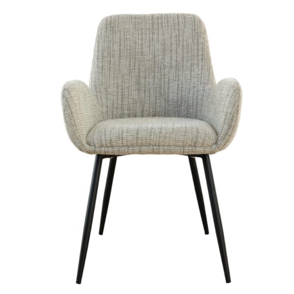 Comprising dining, occasional and counter chairs, Margot seating features signature armrests that exude both elegance and comfort. Upholstered with a sumptuous, textured polyester fabric and complete with powder coated steel frame and legs. Margot chairs invite you to savour every moment, whether you're breaking bread at the dining table, enjoying a casual chat at the kitchen counter or nestled in a cosy reading nook. Minor assembly required.