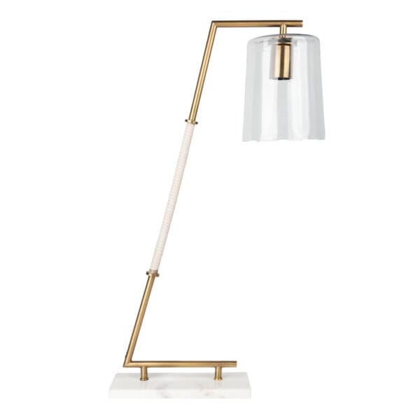 The Punk desk lamp has all the angles and attitude of a statement-making accent – and with its stainless-steel construction, leather wrapping, glass shade and marble base, it isn’t short on looks either. There’s no need to confine it to your home office –let it set the tone for contemporary living in lounge areas or bedrooms. Available in two colourways, Almond and Onyx.