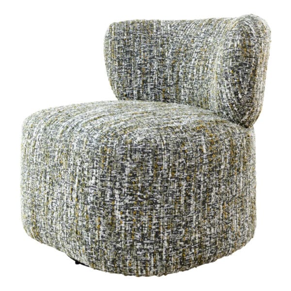 The sophisticated Thalia swivel chair blends timeless design and modern comfort. Crafted with a sturdy wood frame and upholstered with textured 100% polyester Clarisse fabric, the Thalia will bring comfort and tactile appeal to living spaces. It's ideal for a chic home office or a stylish reading nook. Available in three colourways.