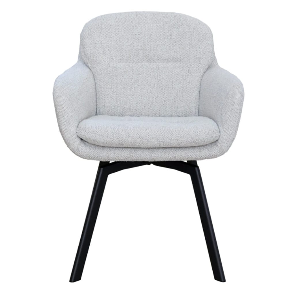 Luxe, textured upholstery and cushioned comfort are what you can expect of the Chloe seating range, which comprises dining chairs, and adjustable counter chairs and office chairs. Upholstered in 100% Polyester fabric, made of steel and features a self-correcting swivel seat. These chairs will bring sturdiness, sophistication and a bit of swivel to tables, kitchen counters or home office spaces. Available in a range of easy-to-style colourways. Minor assembly required.