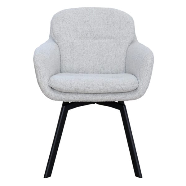 Luxe, textured upholstery and cushioned comfort are what you can expect of the Chloe seating range, which comprises dining chairs, and adjustable counter chairs and office chairs. Upholstered in 100% Polyester fabric, made of steel and features a self-correcting swivel seat. These chairs will bring sturdiness, sophistication and a bit of swivel to tables, kitchen counters or home office spaces. Available in a range of easy-to-style colourways. Minor assembly required.