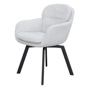 Luxe, textured upholstery and cushioned comfort are what you can expect of the Chloe seating range, which comprises dining chairs, and adjustable counter chairs and office chairs. Upholstered in 100% Polyester fabric, made of steel and features a self-correcting swivel seat. These chairs will bring sturdiness, sophistication and a bit of swivel to tables, kitchen counters or home office spaces. Available in a range of easy-to-style colourways. Minor assembly required.
