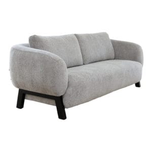 Modern elegance characterises the Juliette sofa, which will effortlessly elevate the look of living areas. Upholstered to perfection (59% Polyester, 41% Viscose) , the sofa comes in one neutral tone, offering a versatile foundation for layering textures and accents. An ash wood frame supports this stylish seater. No assembly required.