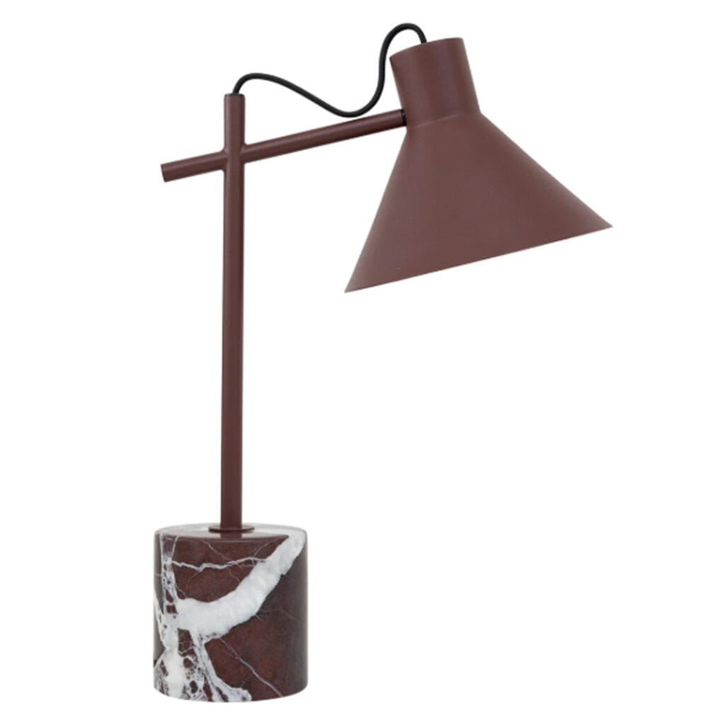 Light up your workspace and imagination with the Rio desk lamp. With its dashing design and combination of steel and marble, this lamp will give home offices or creative spaces a contemporary lift. Its adjustable head allows you to focus light where you need it, whether you're reading, crafting or working on projects.