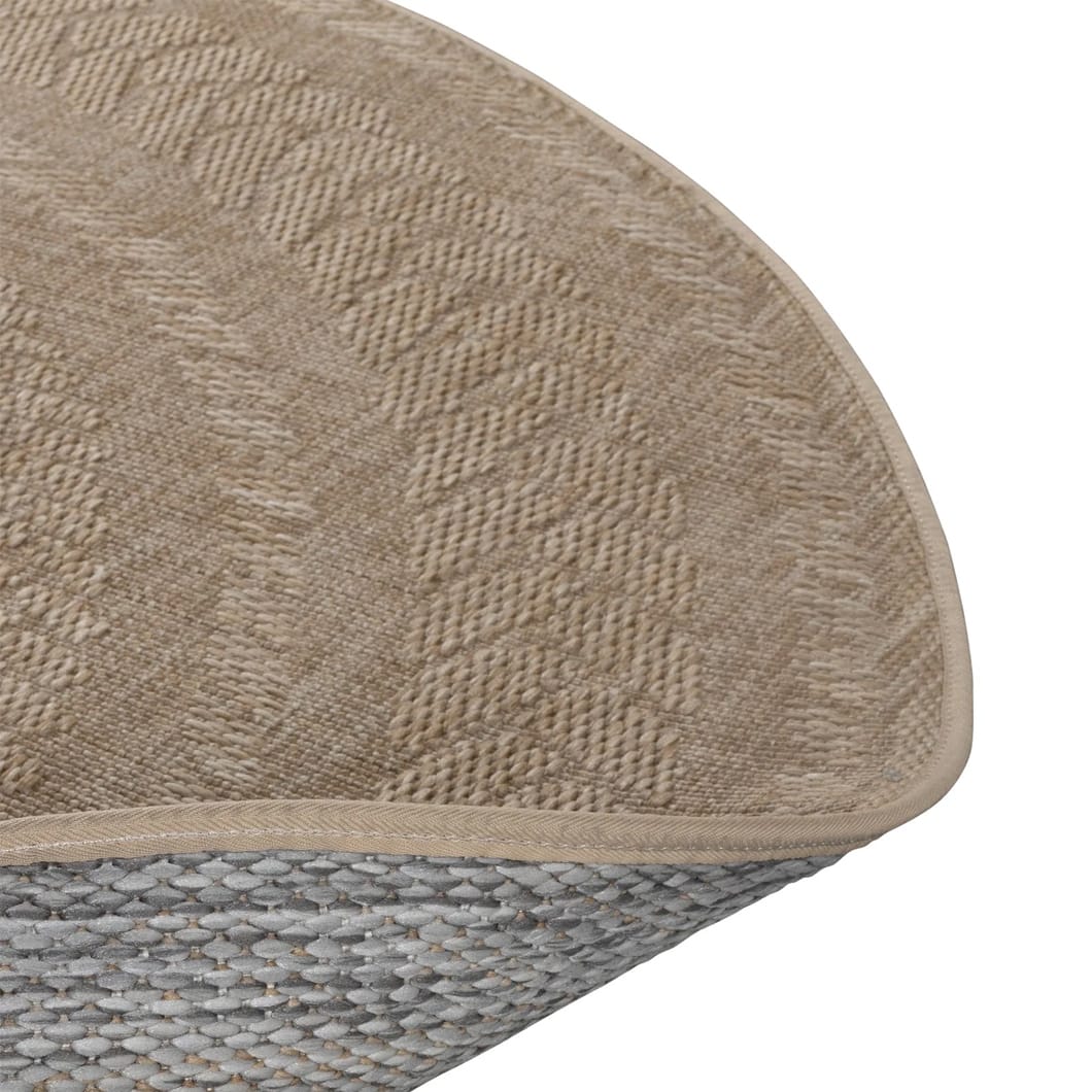 Intricate yet undemanding, Whirlpool outdoor rugs manage to be both adaptable and eye-catching. Multi-textured rings give these 100% polypropylene pleasers a braided look, while four low-key tones allow for simple integration into both indoor and outdoor areas. Available in two sizes.