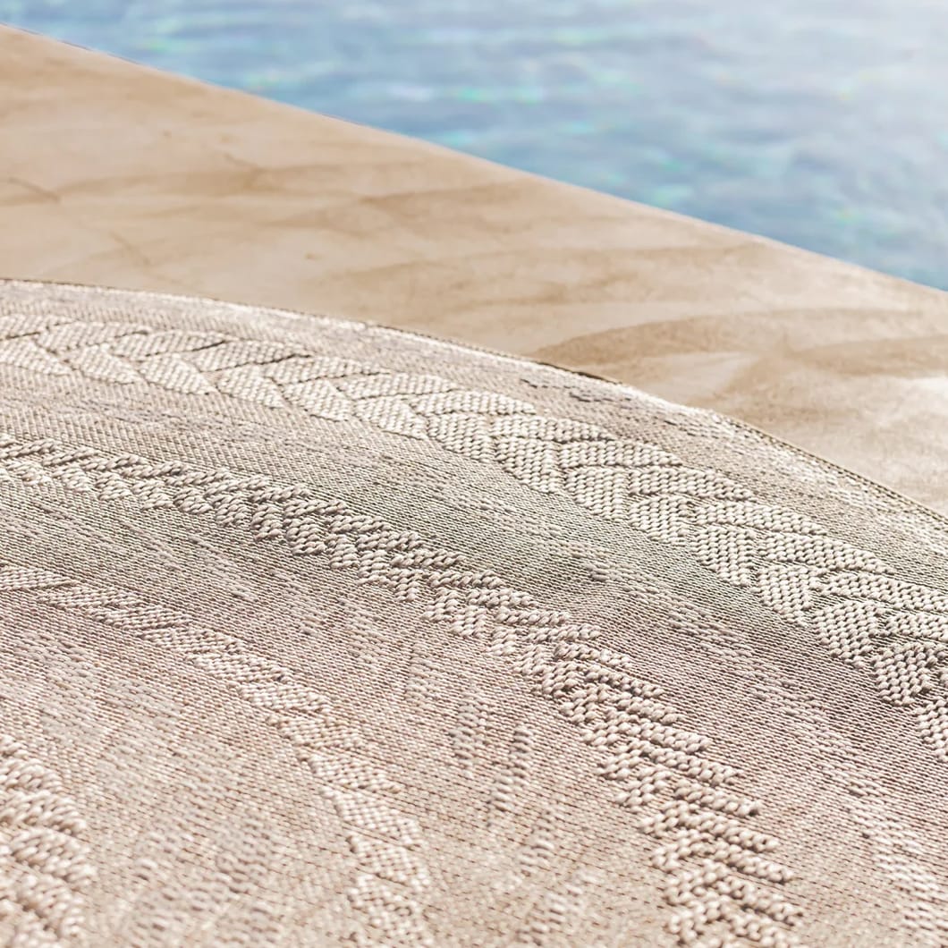 Whirlpool Outdoor Round Rug in Warm Sand - Image 3