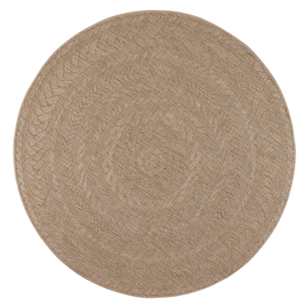 Intricate yet undemanding, Whirlpool outdoor rugs manage to be both adaptable and eye-catching. Multi-textured rings give these 100% polypropylene pleasers a braided look, while four low-key tones allow for simple integration into both indoor and outdoor areas. Available in two sizes.