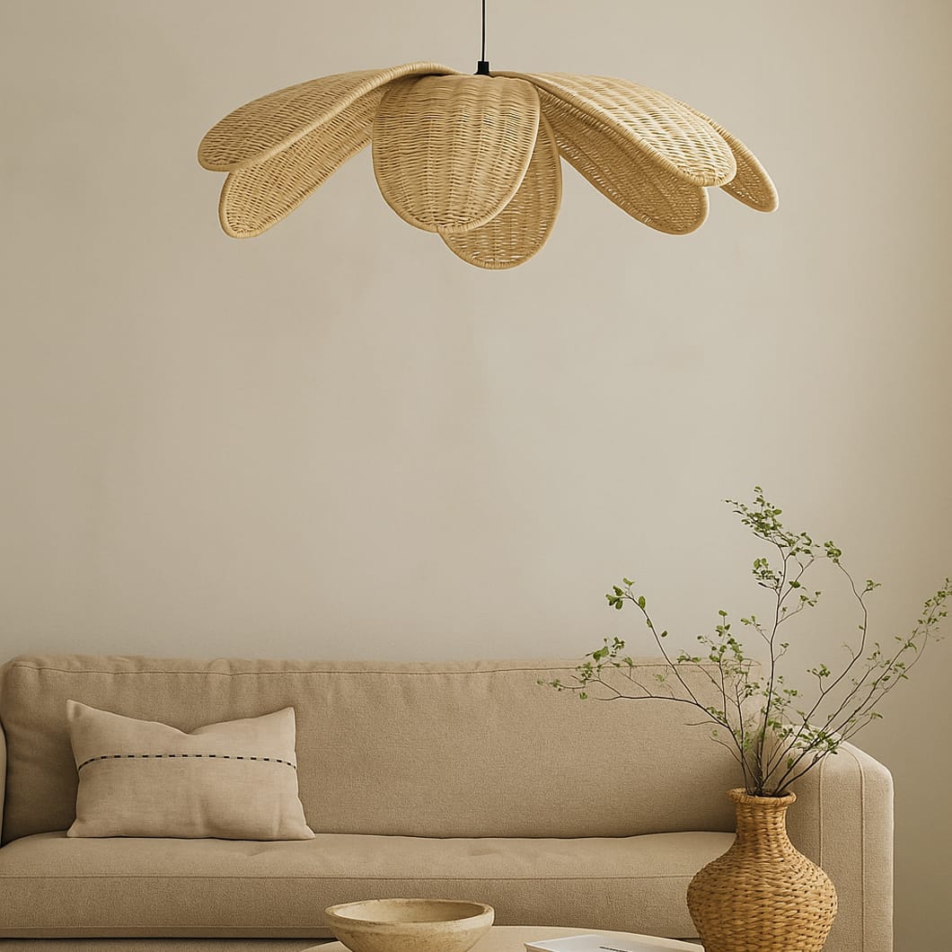 Lotus Natural Rattan Pendant Light - Image 2
