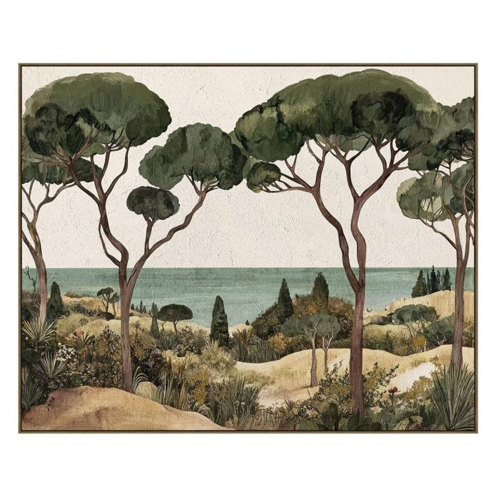 Aegean Pasture Wall Art in Sepia Green