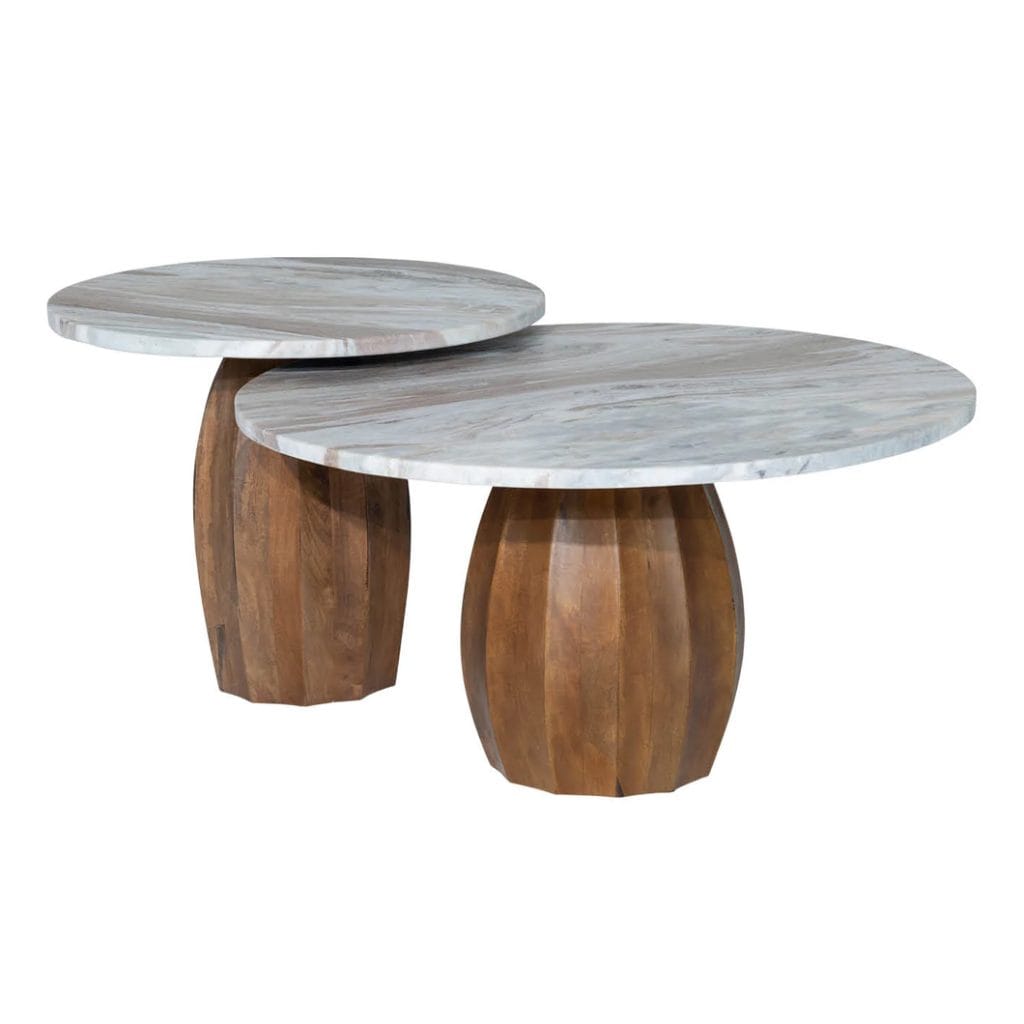 Cocomo Marble Coffee Table Set in Sunkissed
