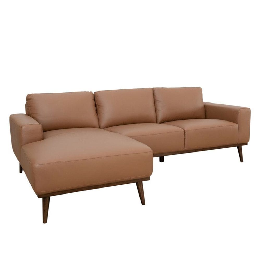 Enzo Chaise Sofa Left in Tan