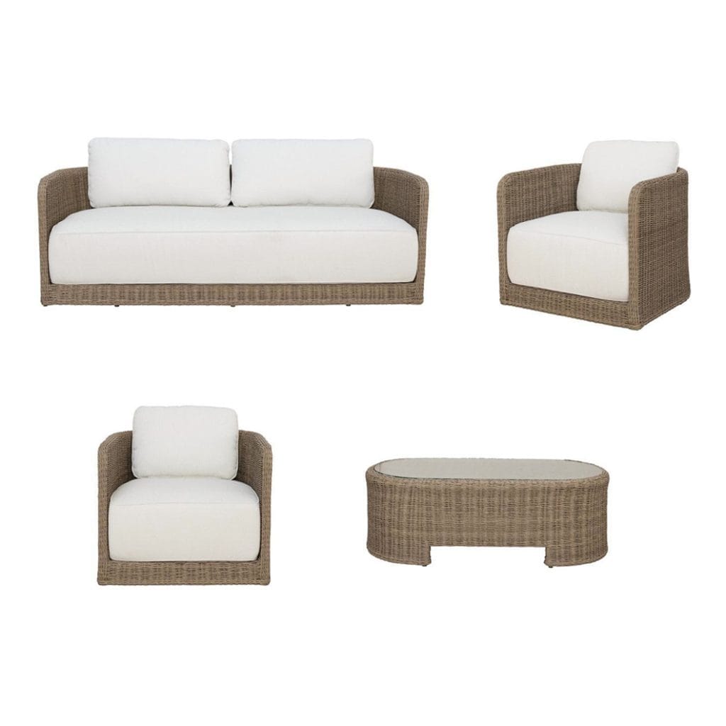 Curacao Outdoor Sofa Set in Creamed Honey
