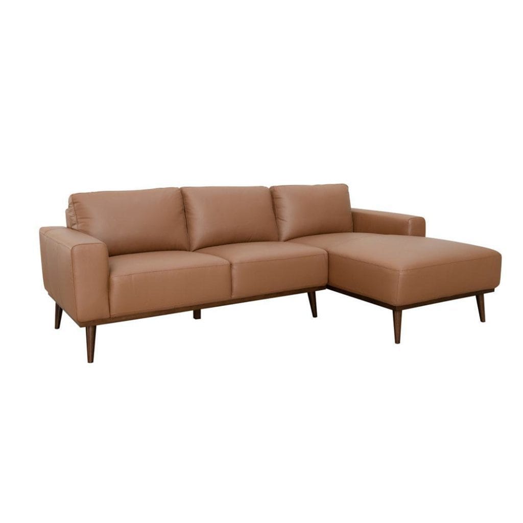 Enzo Chaise Sofa Right in Tan