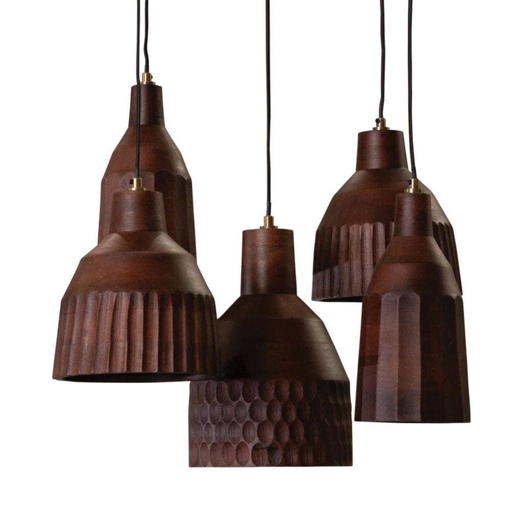 Kwela Wood Horizon Pendant in Bark