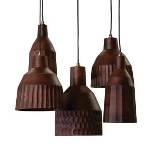 Kwela Wood Horizon Pendant in Bark