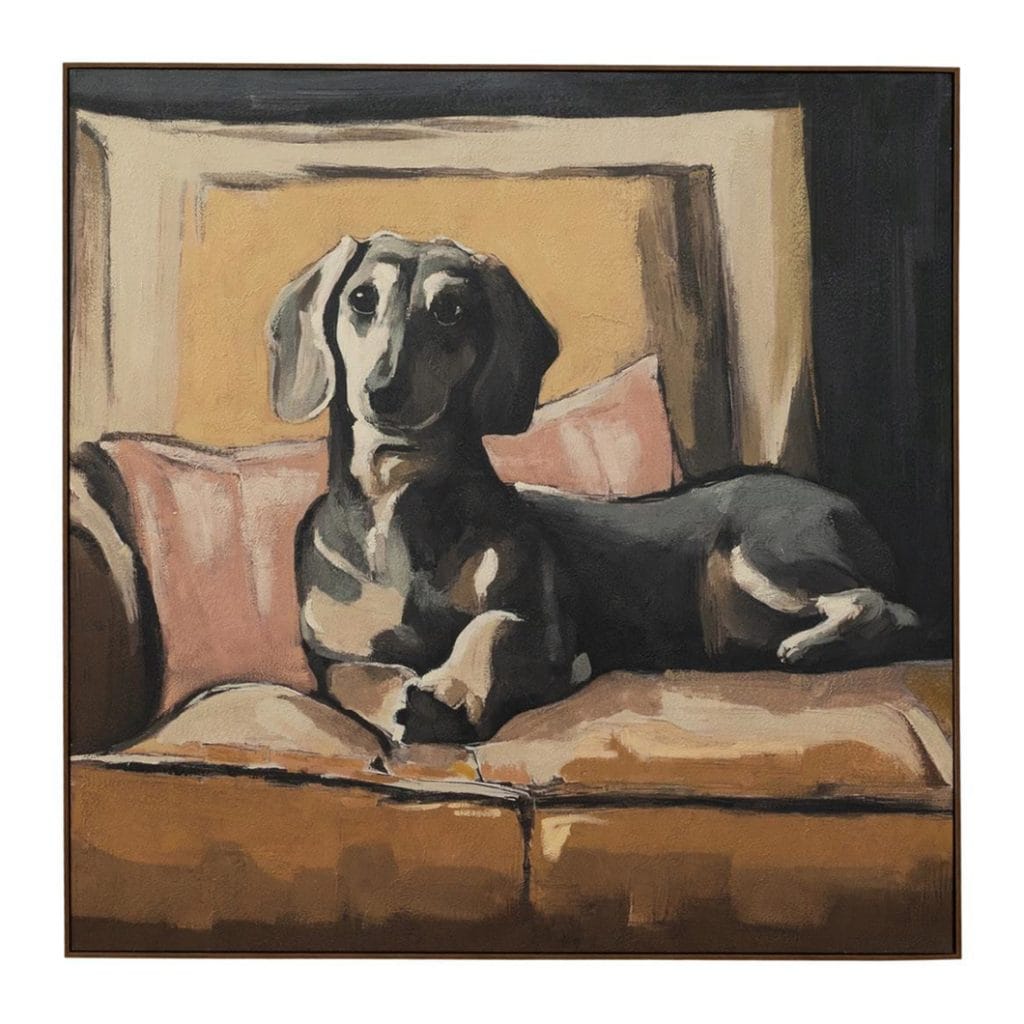 Dashing Dachshund Wall Art in Black Tan
