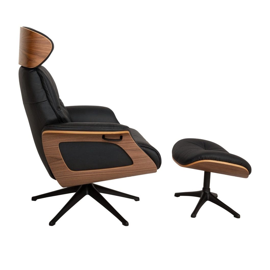 Duke Leather Occasional Chair Set in Obsidian - Image 3