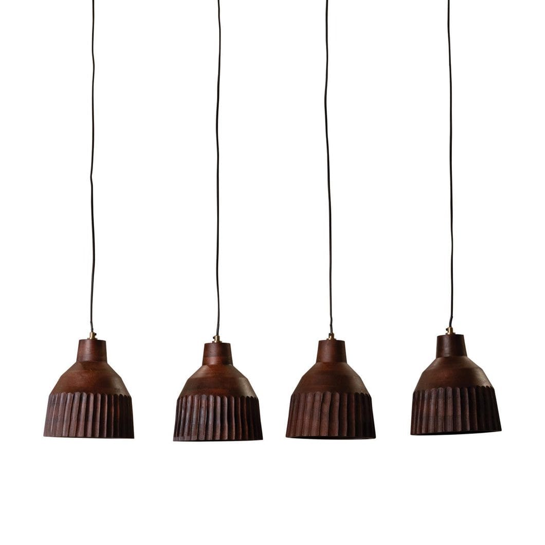 Kwela Wood Horizon Pendant in Bark