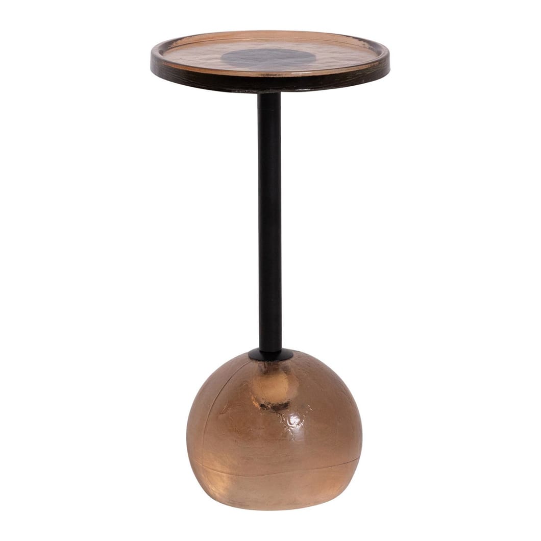 Dew Drops Glass Side Table in Bark
